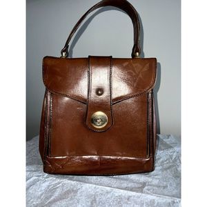 Vintage SIMON MISTER ERNEST Brown Leather Satchel Bag Purse